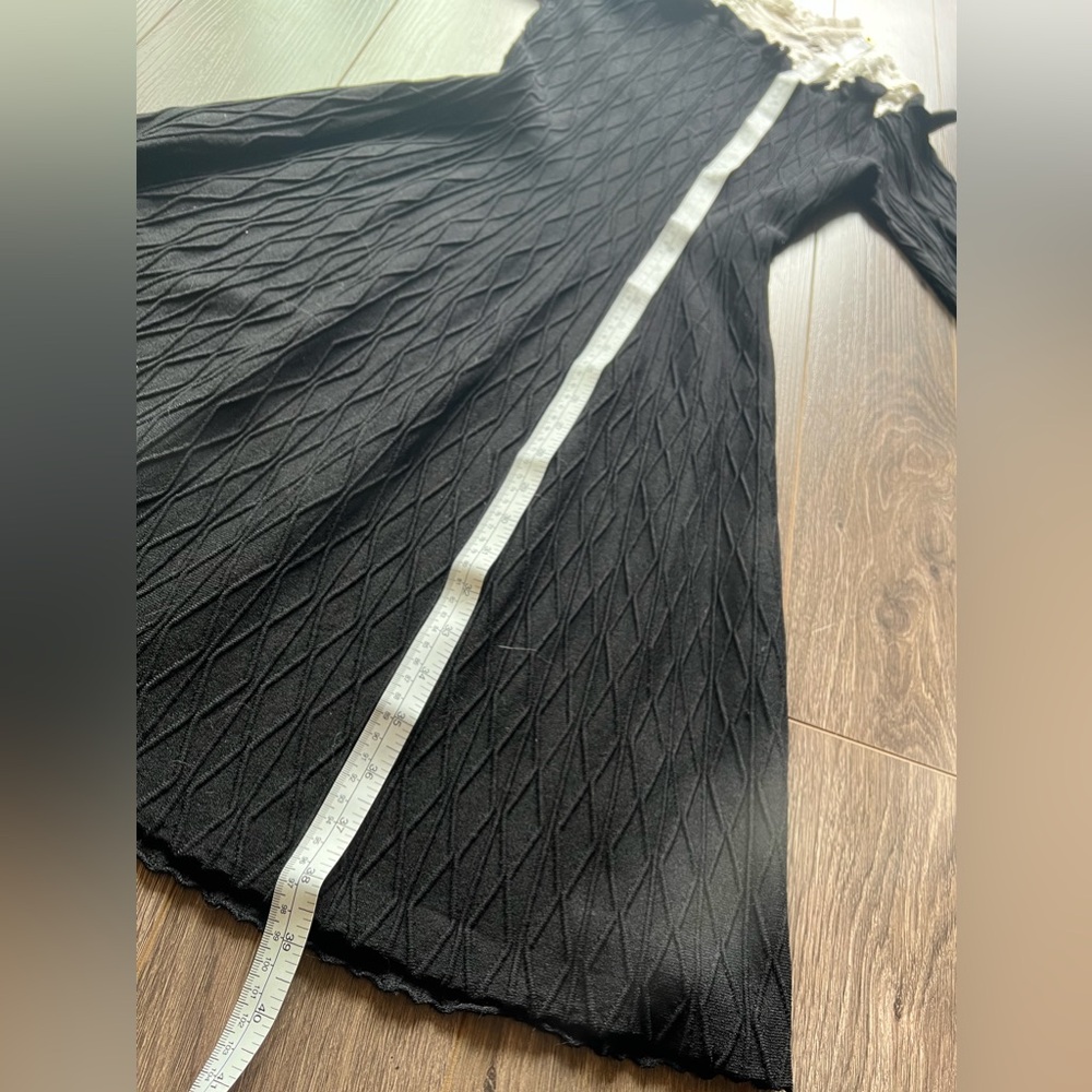 The Kooples lace collar compression knit romantic cold shoulder mini dress - Picture 7 of 16